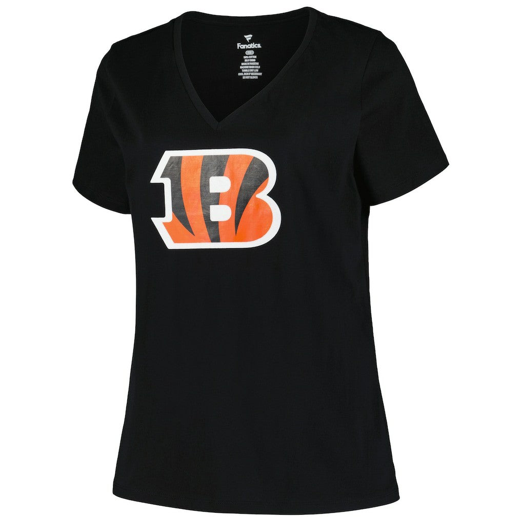 Cincinnati Bengals Women's Plus Size Mother's Day #1 Mom V-Neck T-Shirt Black - Fanatics