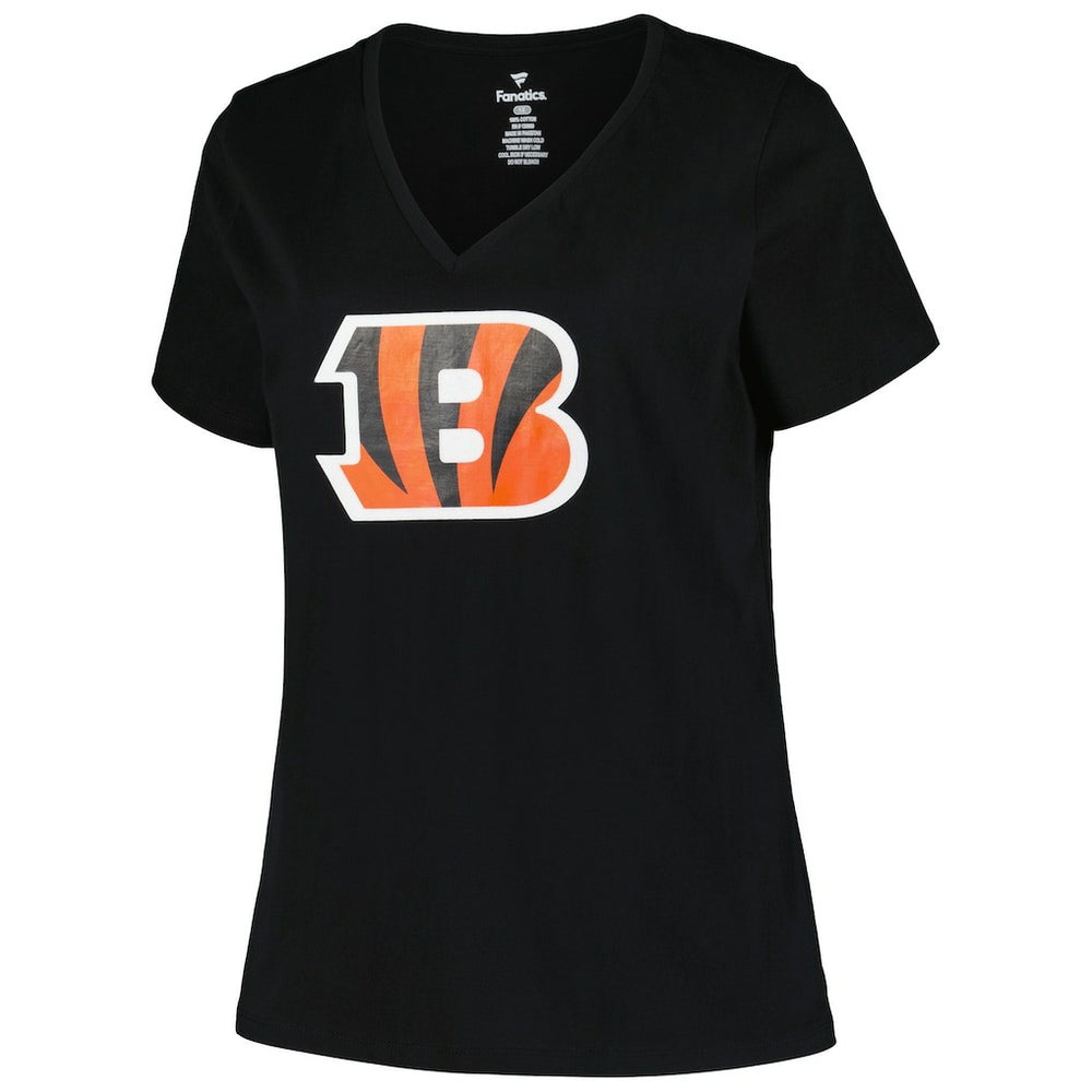 Cincinnati Bengals Women's Plus Size Mother's Day #1 Mom V-Neck T-Shirt Black - Fanatics