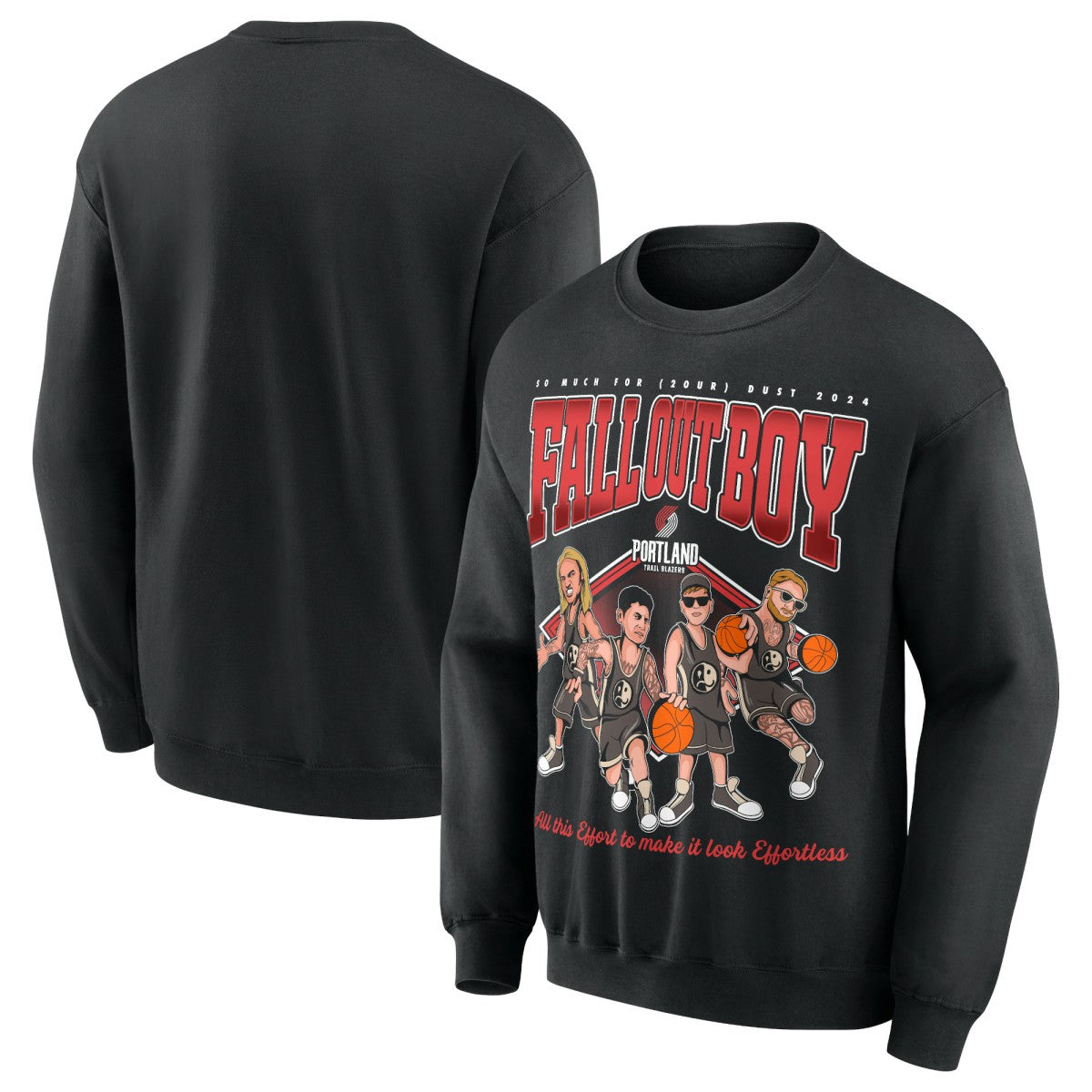 NBA - Fall Out Boy x Portland Trail Blazers Unisex So Much For (2our) Dust Pullover Sweatshirt - Black