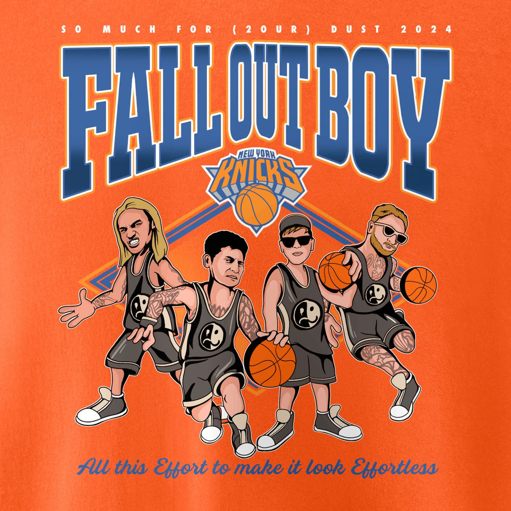 NBA - Fall Out Boy x New York Knicks Unisex So Much For (2our) Dust Pullover Sweatshirt - Orange