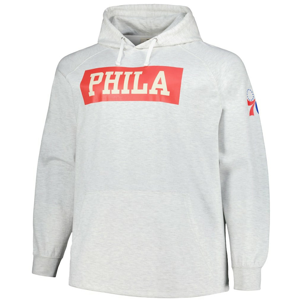 Fanatics - Philadelphia 76ers Big & Tall Raglan Tri-Blend Pullover Hoodie - Ash