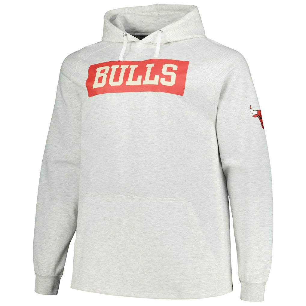 Fanatics - Chicago Bulls Big & Tall Raglan Tri-Blend Pullover Hoodie - Ash