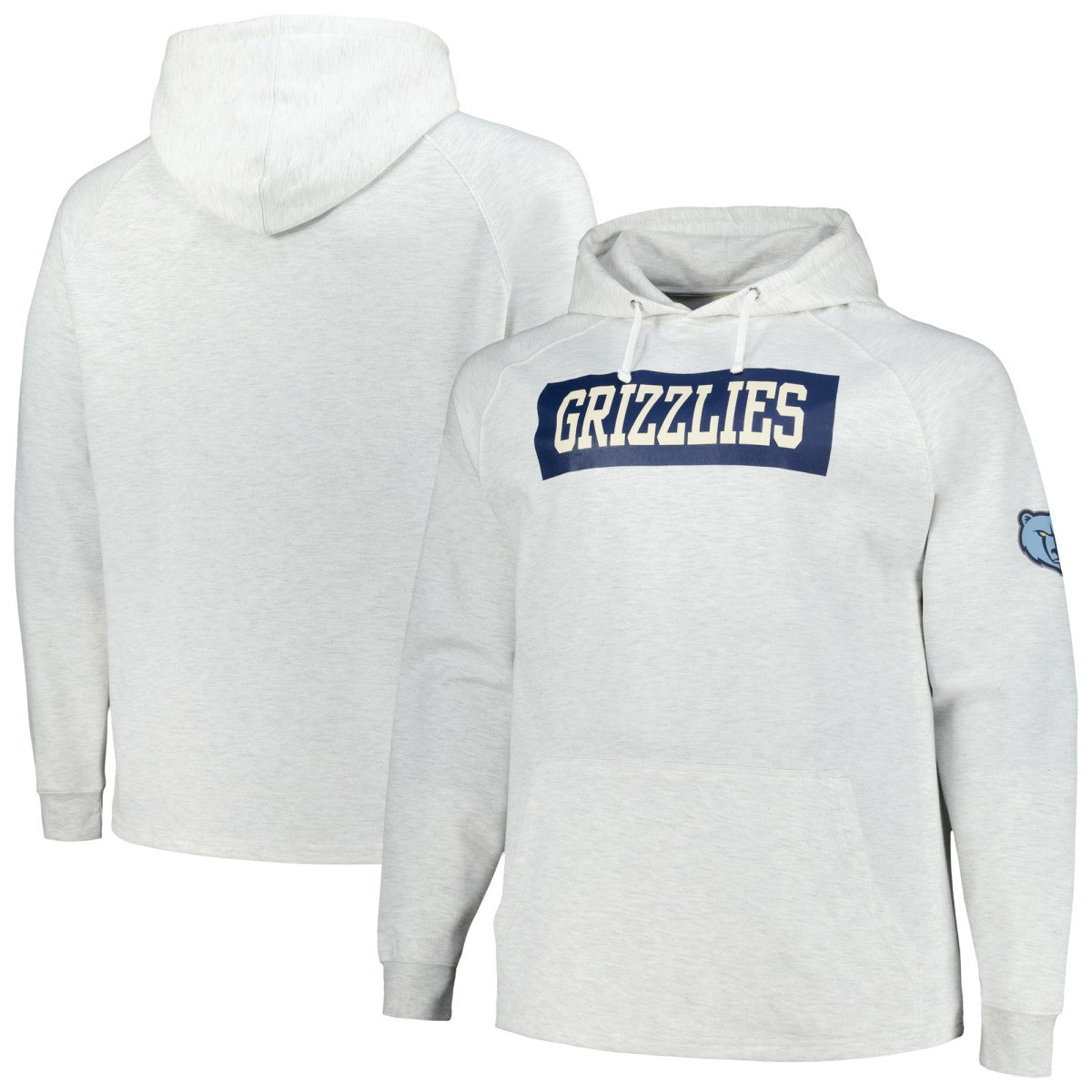Fanatics - Memphis Grizzlies Big & Tall Raglan Tri-Blend Pullover Hoodie - Ash