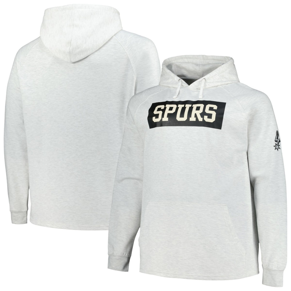 Fanatics - San Antonio Spurs Big & Tall Raglan Tri-Blend Pullover Hoodie - Ash