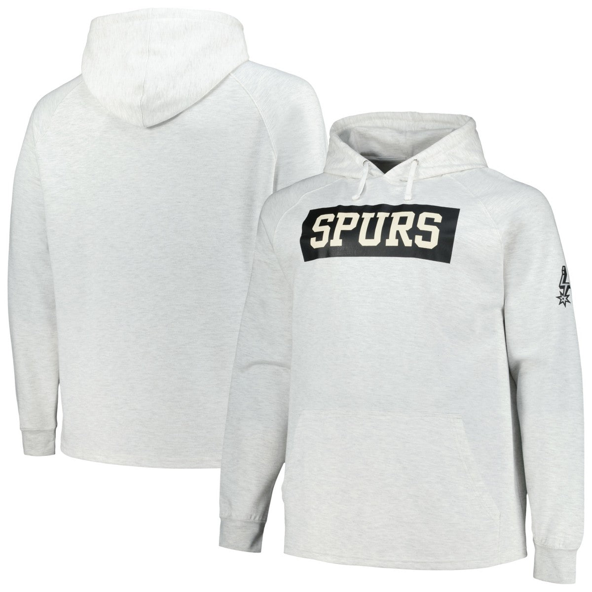 Fanatics - San Antonio Spurs Big & Tall Raglan Tri-Blend Pullover Hoodie - Ash