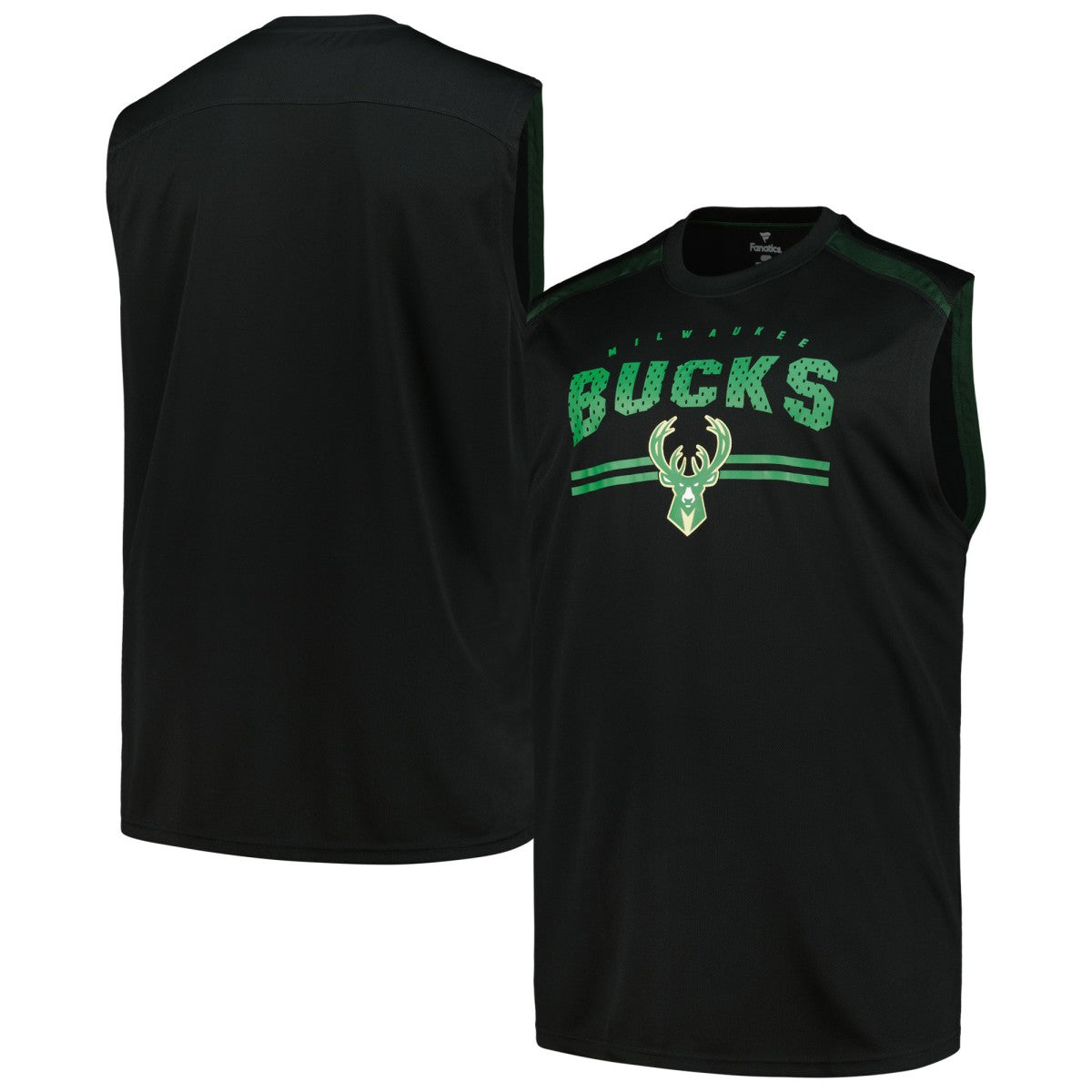 Fanatics - Milwaukee Bucks Big & Tall Birdseye Muscle Tank Top - Black