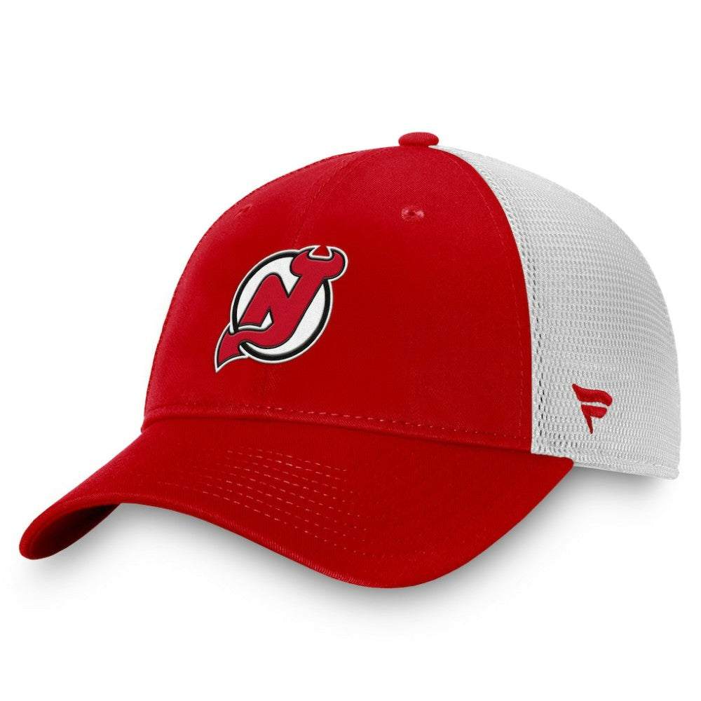New Jersey Devils - Fanatics Core Primary Logo Trucker Adjustable Hat Red/White