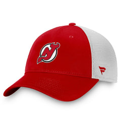 New Jersey Devils - Fanatics Core Primary Logo Trucker Adjustable Hat Red/White