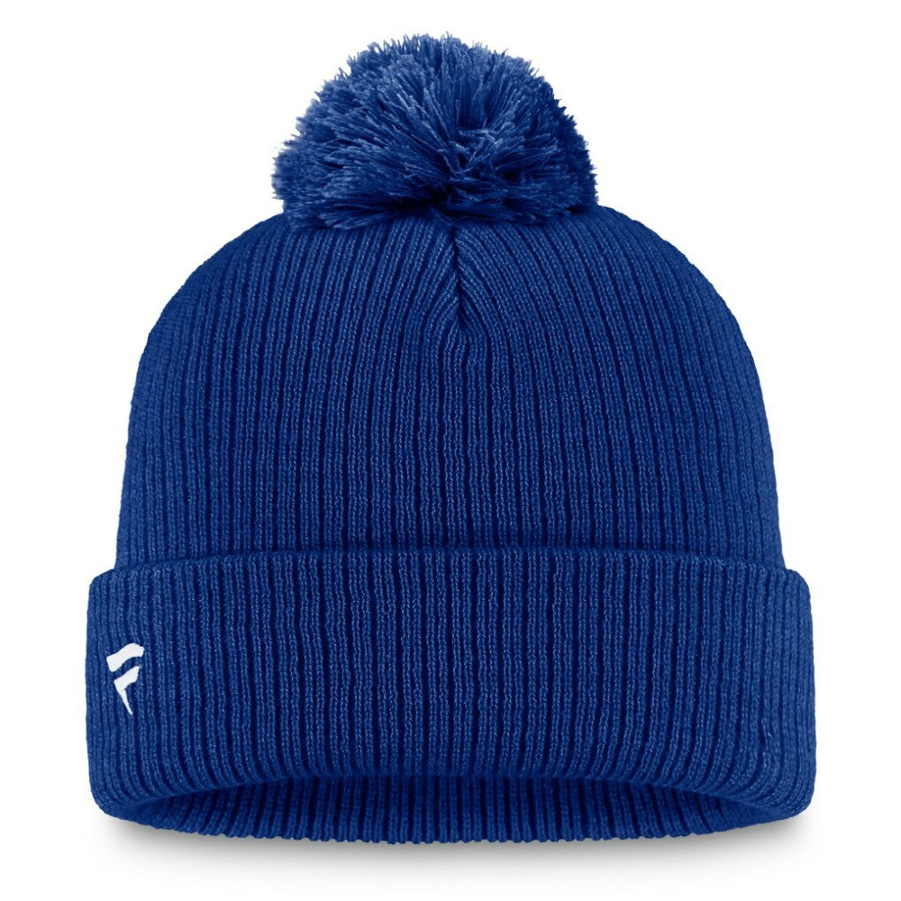 Edmonton Oilers - Fanatics Primary Logo Cuffed Knit Hat with Pom Royal