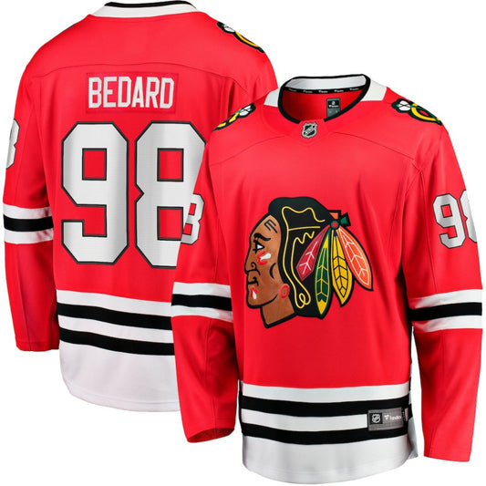 Connor Bedard Chicago Blackhawks Fanatics Home Breakaway Player Jersey - Red | NHL Jerseys