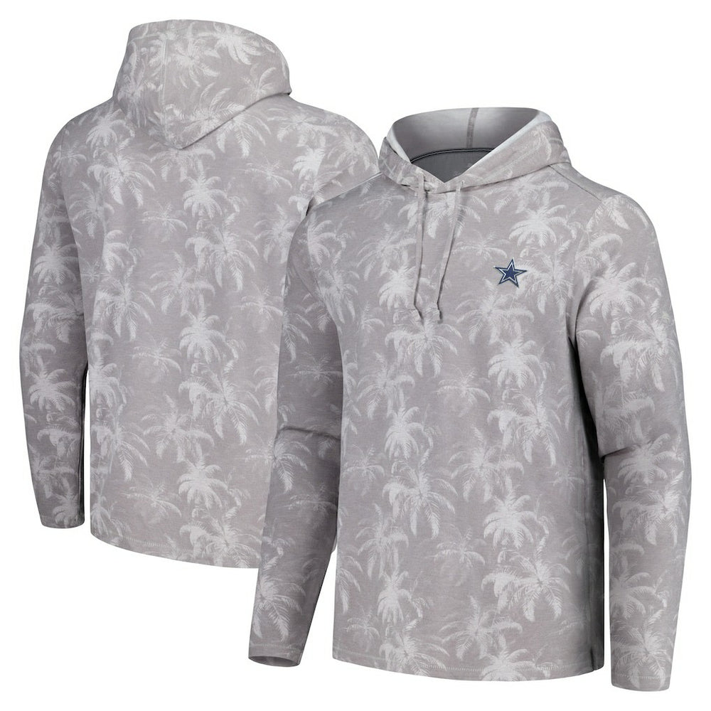 Dallas Cowboys Palm Frenzy Hoodie Long Sleeve T-Shirt Gray - Tommy Bahama