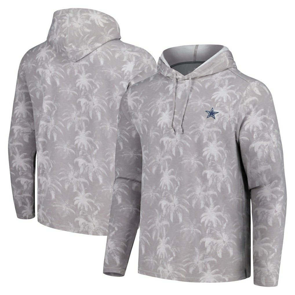 Dallas Cowboys Palm Frenzy Hoodie Long Sleeve T-Shirt Gray - Tommy Bahama