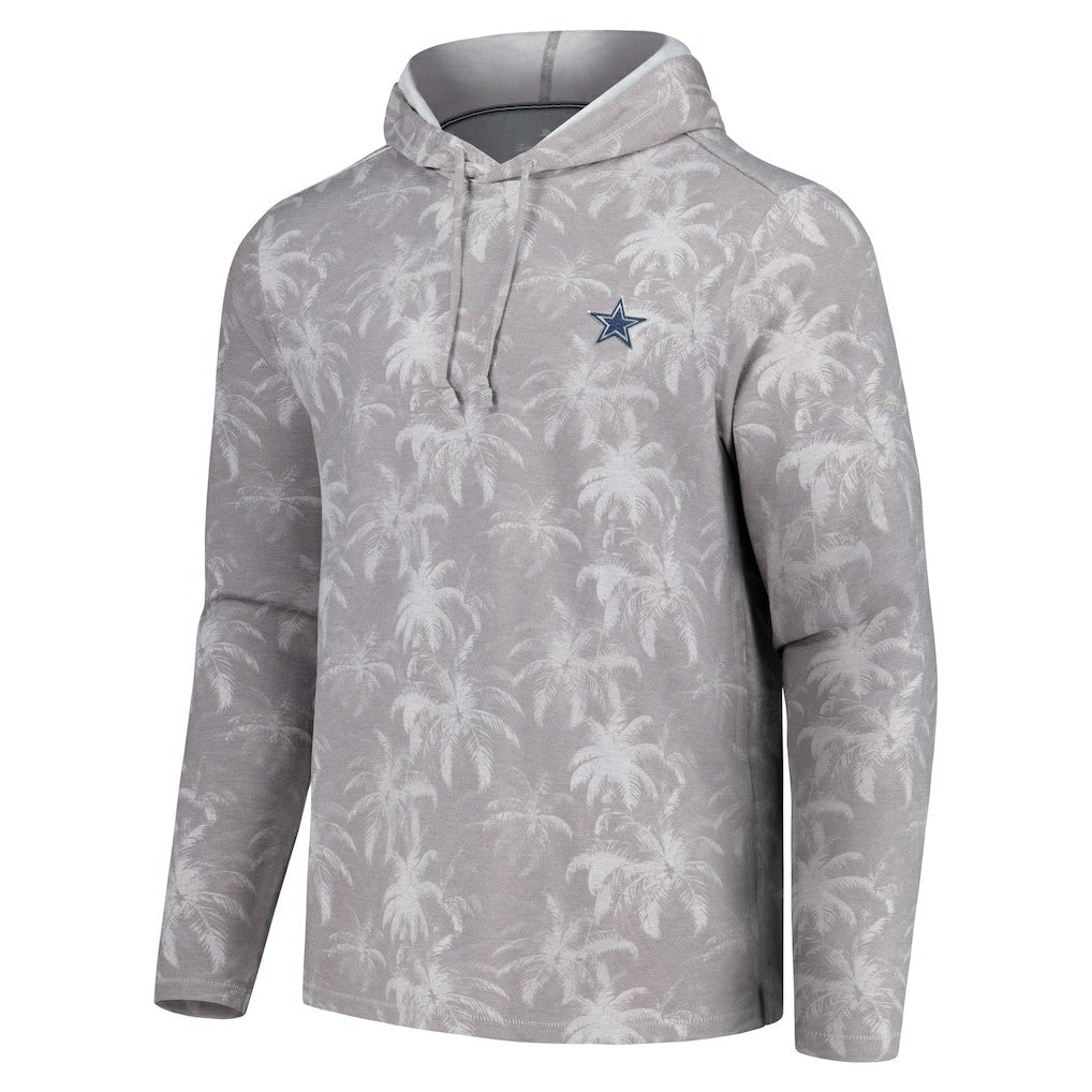 Dallas Cowboys Palm Frenzy Hoodie Long Sleeve T-Shirt Gray - Tommy Bahama