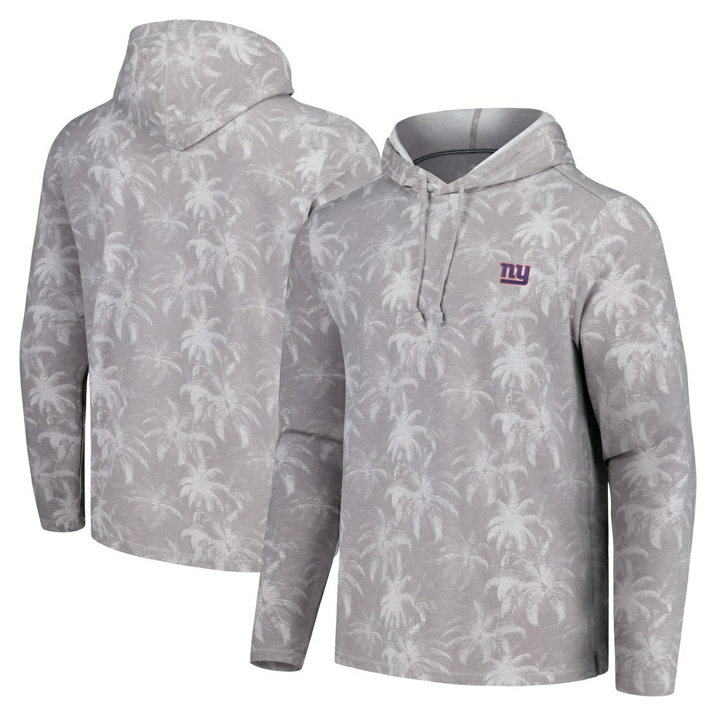 New York Giants Palm Frenzy Hoodie Long Sleeve T-Shirt Gray - Tommy Bahama