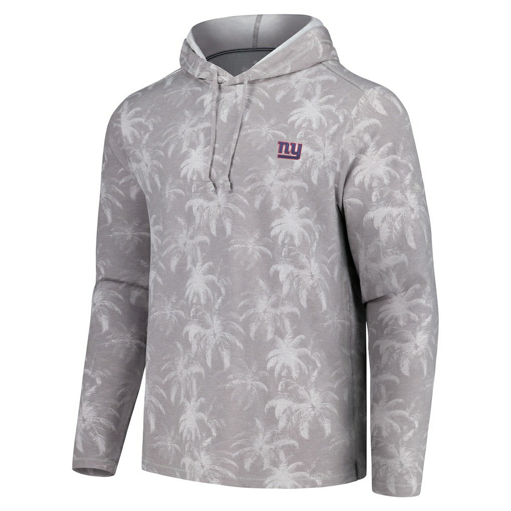 New York Giants Palm Frenzy Hoodie Long Sleeve T-Shirt Gray - Tommy Bahama