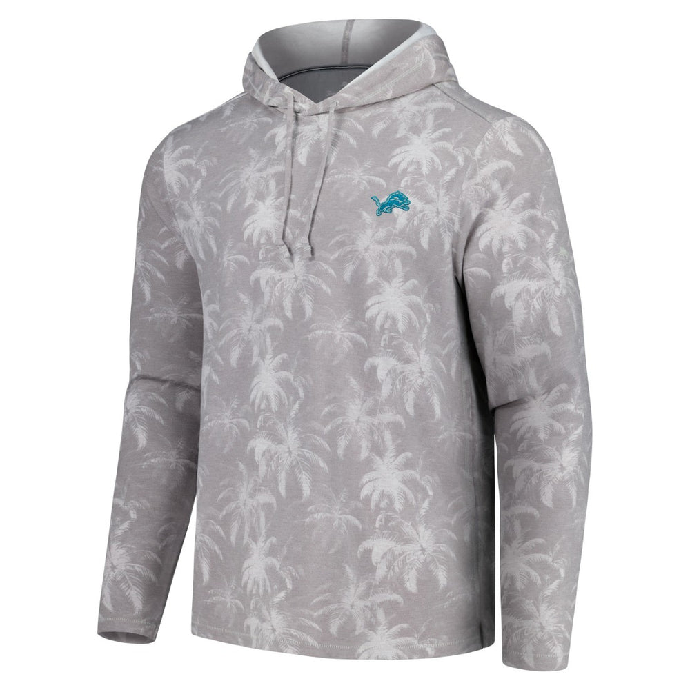 Detroit Lions Palm Frenzy Hoodie Long Sleeve T-Shirt Gray - Tommy Bahama