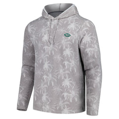 New York Jets Palm Frenzy Hoodie Long Sleeve T-Shirt Gray - Tommy Bahama