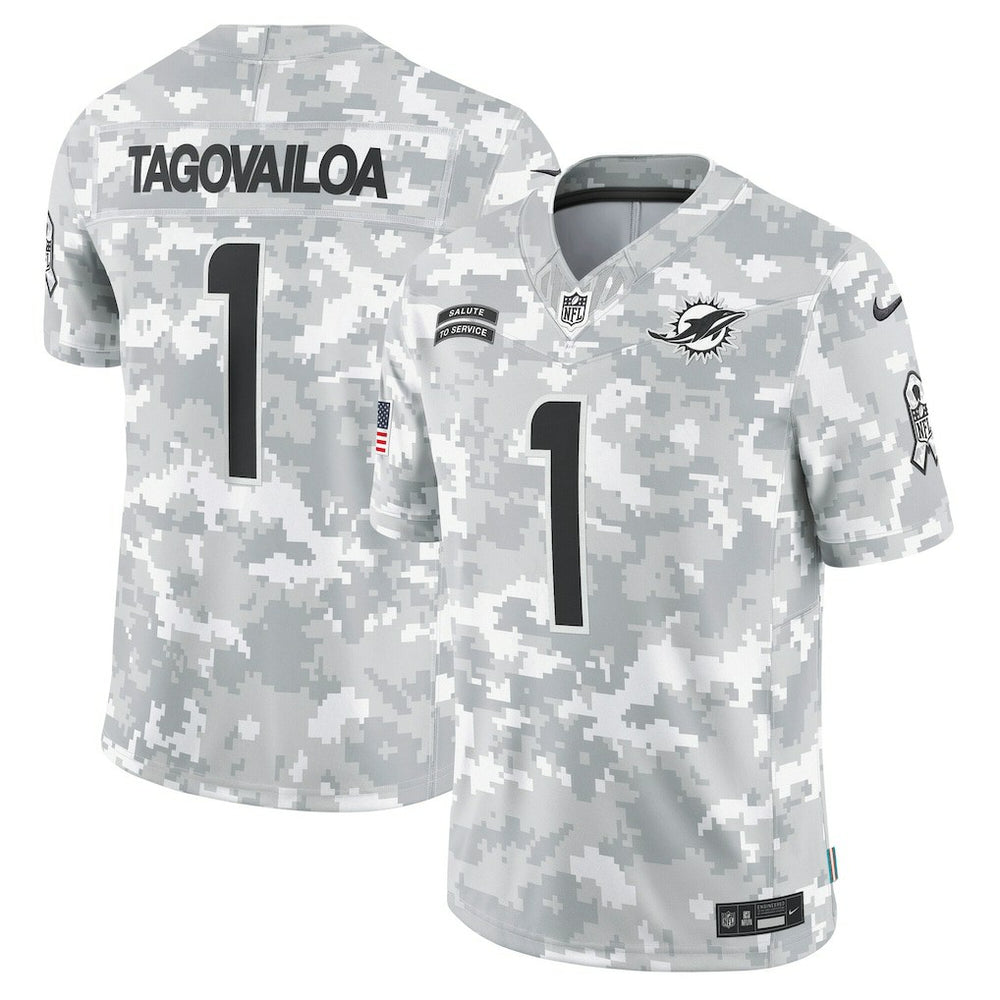 Tua Tagovailoa Miami Dolphins 2024 Salute to Service Limited Jersey Arctic Camo - Nike