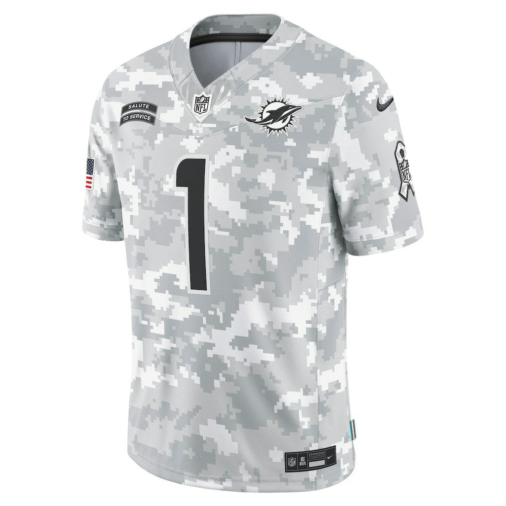 Tua Tagovailoa Miami Dolphins 2024 Salute to Service Limited Jersey Arctic Camo - Nike