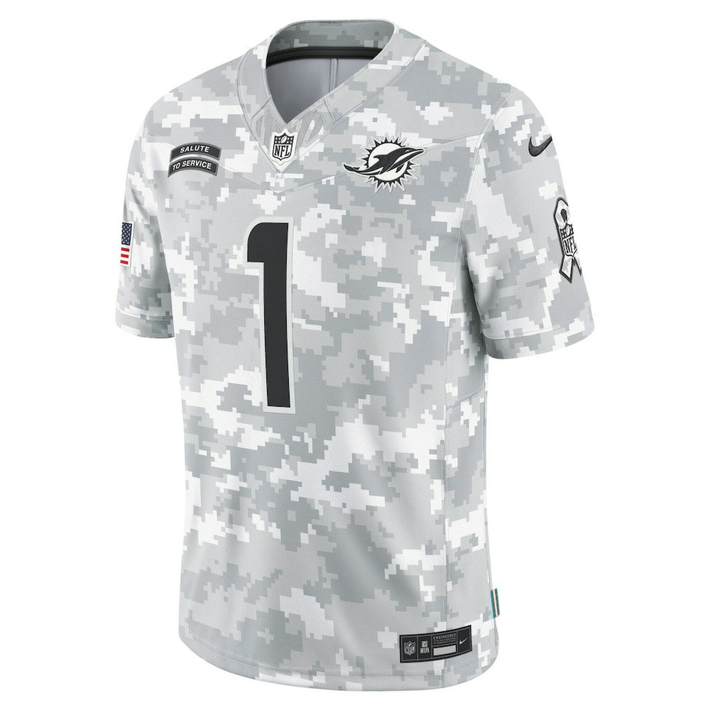 Tua Tagovailoa Miami Dolphins 2024 Salute to Service Limited Jersey Arctic Camo - Nike