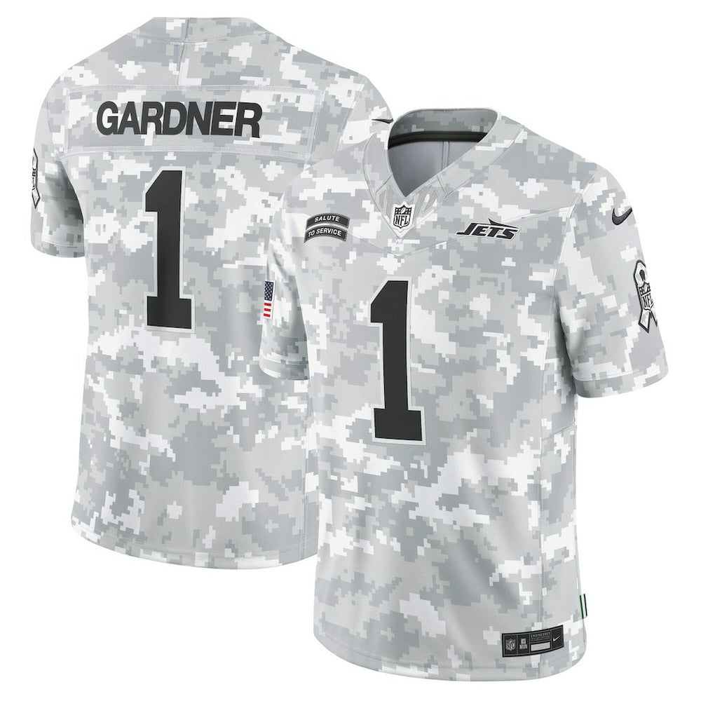 Sauce Gardner New York Jets 2024 Salute to Service Limited Jersey Arctic Camo - Nike