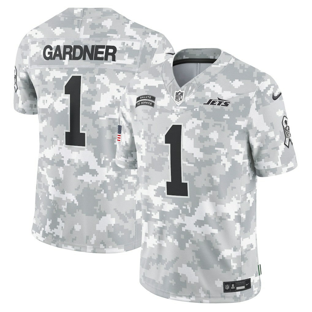 Sauce Gardner New York Jets 2024 Salute to Service Limited Jersey Arctic Camo - Nike