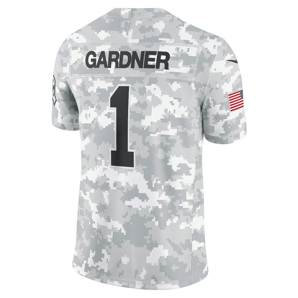Sauce Gardner New York Jets 2024 Salute to Service Limited Jersey Arctic Camo - Nike