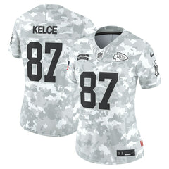 Travis Kelce Kansas City Chiefs Women's 2024 Salute to Service Limited Jersey Arctic Camo - Nike