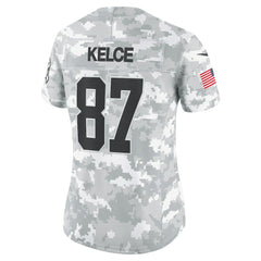 Travis Kelce Kansas City Chiefs Women's 2024 Salute to Service Limited Jersey Arctic Camo - Nike