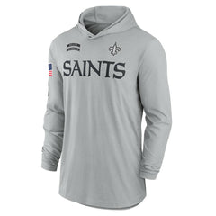 New Orleans Saints 2024 Salute to Service Lightweight Dri-FIT Long Sleeve Hoodie T-Shirt Gray - Nike
