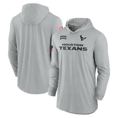 Houston Texans 2024 Salute to Service Lightweight Dri-FIT Long Sleeve Hoodie T-Shirt Gray - Nike