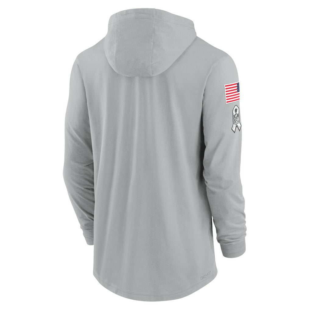 Houston Texans 2024 Salute to Service Lightweight Dri-FIT Long Sleeve Hoodie T-Shirt Gray - Nike