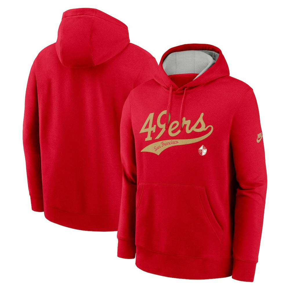 San Francisco 49ers Rewind Club Logo Pullover Hoodie Scarlet - Nike