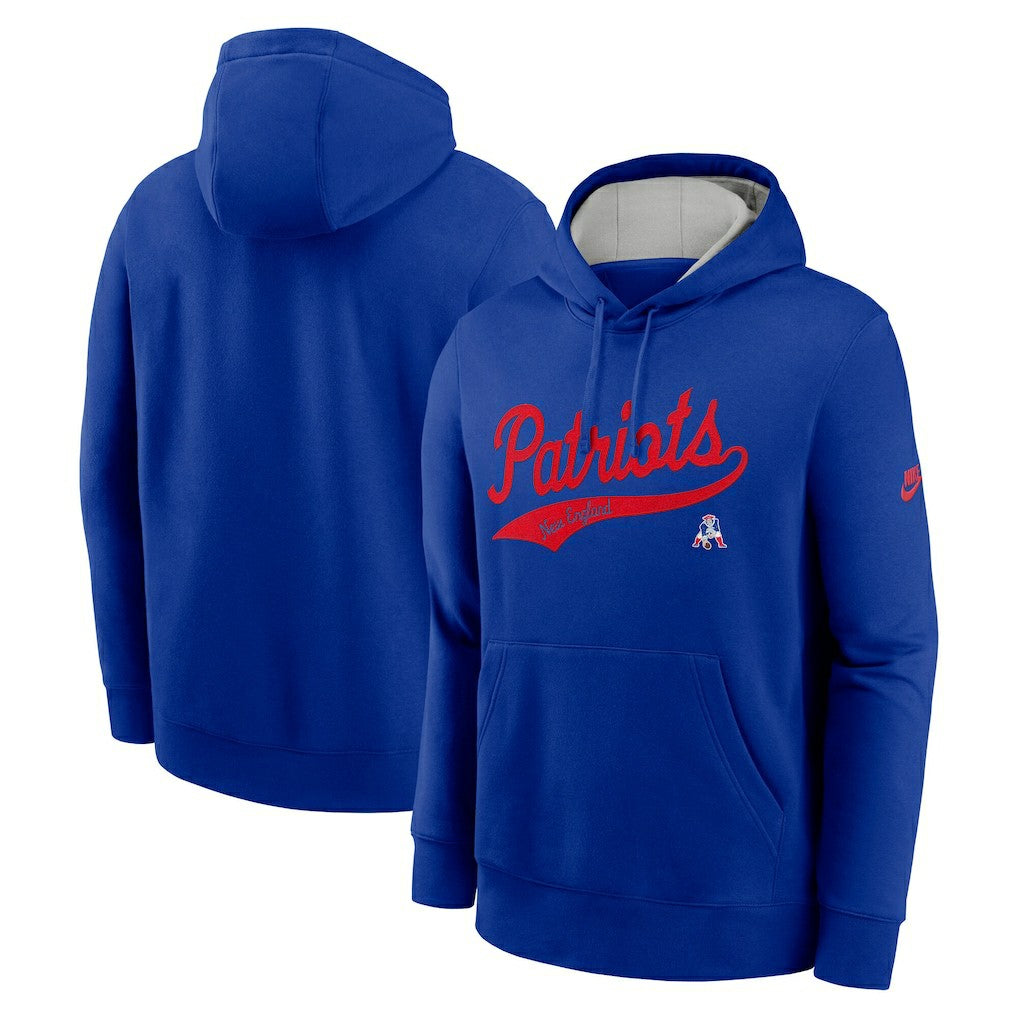New England Patriots Rewind Club Logo Pullover Hoodie Royal - Nike