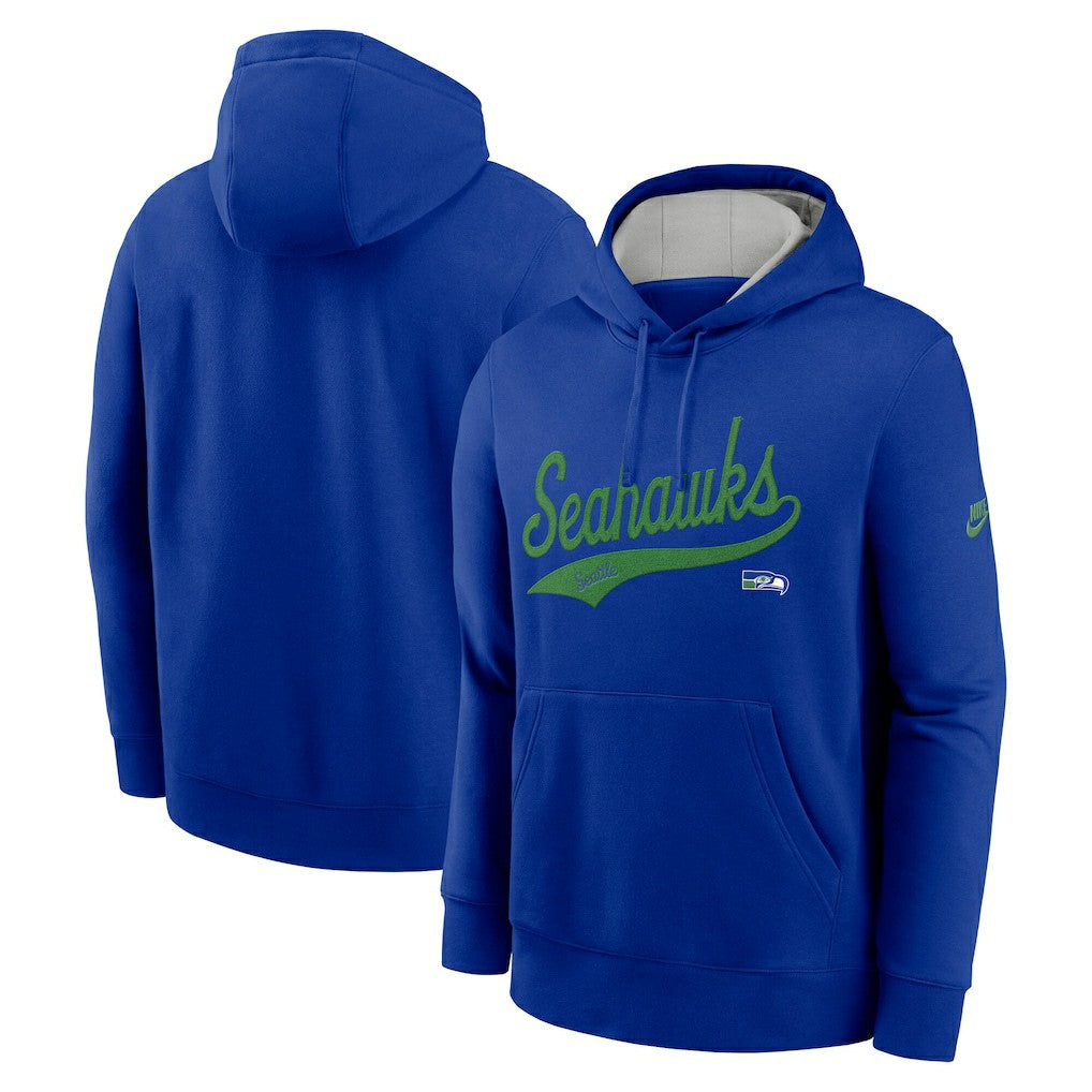 Seattle Seahawks Rewind Club Logo Pullover Hoodie Royal - Nike