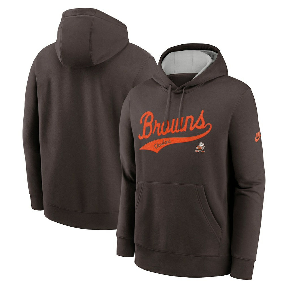 Cleveland Browns Rewind Club Logo Pullover Hoodie Brown - Nike