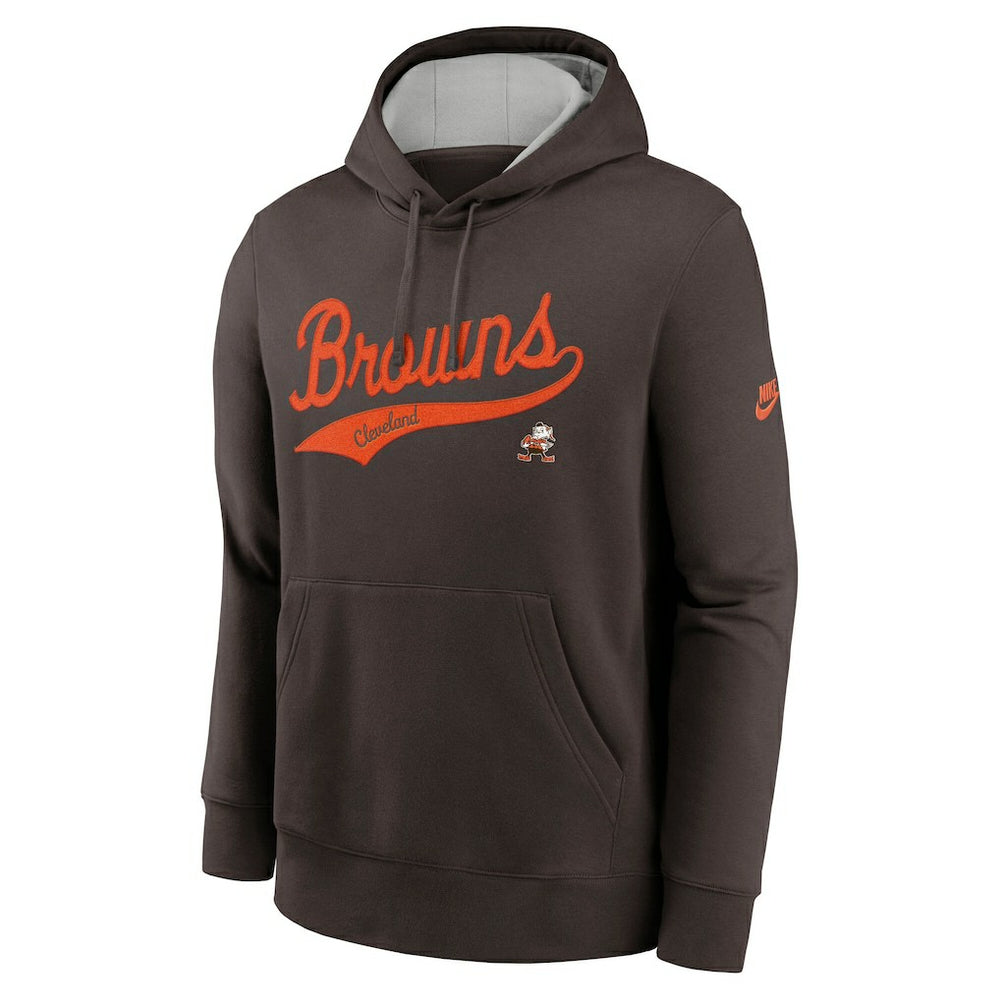 Cleveland Browns Rewind Club Logo Pullover Hoodie Brown - Nike