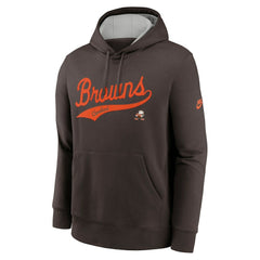 Cleveland Browns Rewind Club Logo Pullover Hoodie Brown - Nike