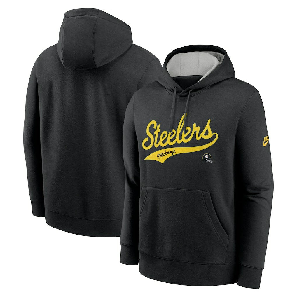 Pittsburgh Steelers Rewind Club Logo Pullover Hoodie Black - Nike