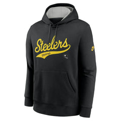 Pittsburgh Steelers Rewind Club Logo Pullover Hoodie Black - Nike