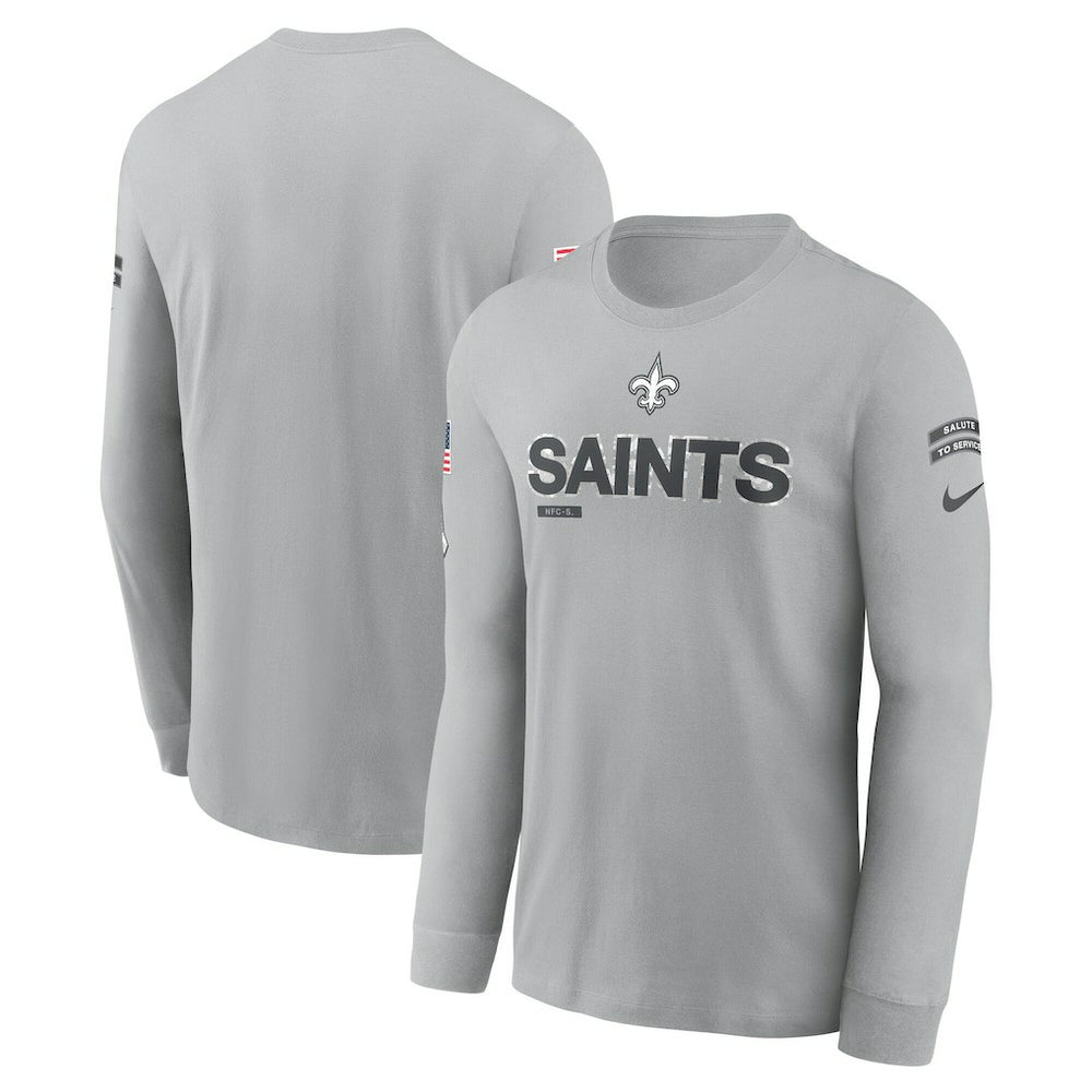 New Orleans Saints 2024 Salute To Service Long Sleeve T-Shirt Gray - Nike