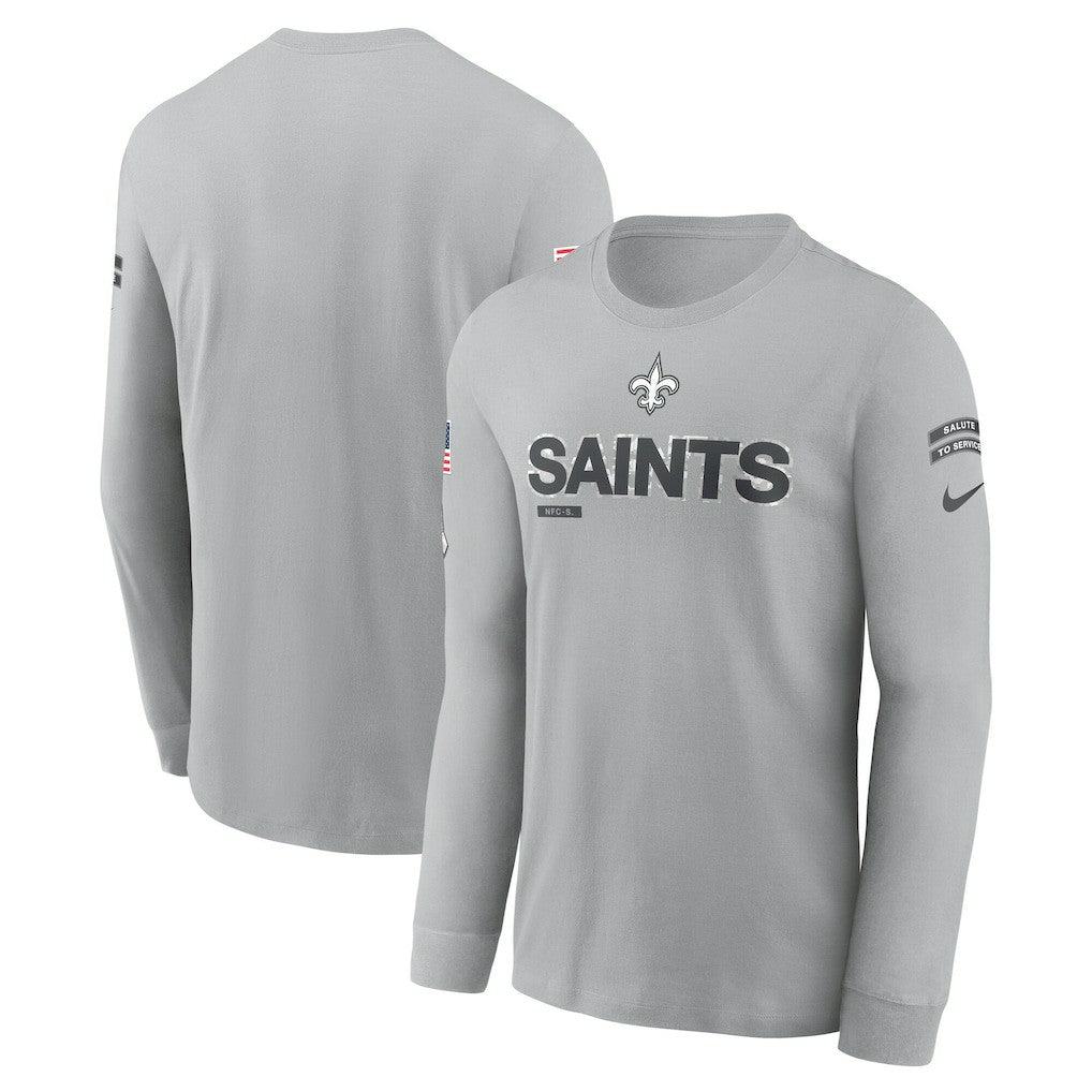 New Orleans Saints 2024 Salute To Service Long Sleeve T-Shirt Gray - Nike