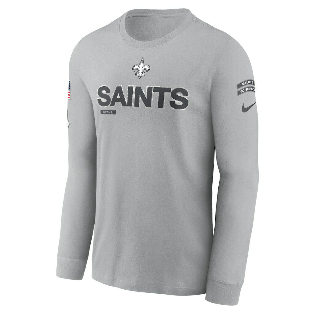 New Orleans Saints 2024 Salute To Service Long Sleeve T-Shirt Gray - Nike