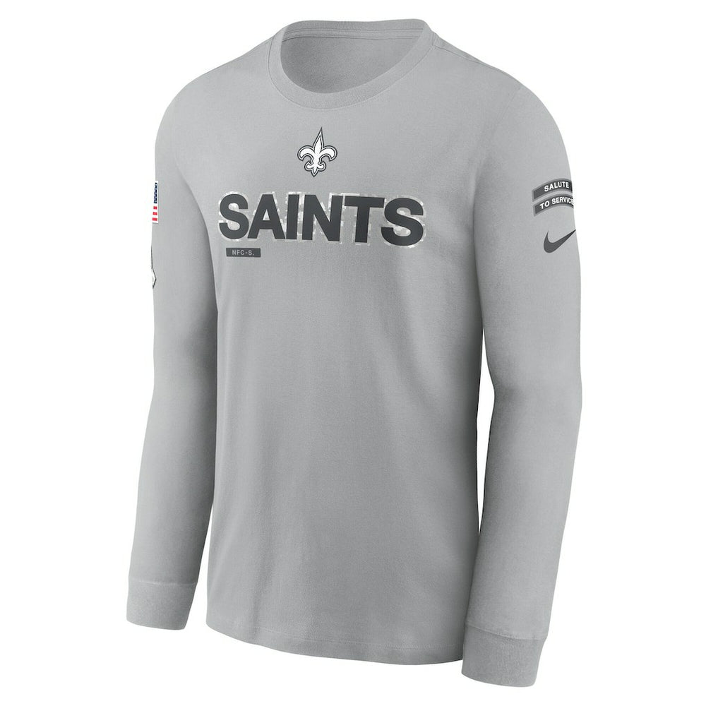 New Orleans Saints 2024 Salute To Service Long Sleeve T-Shirt Gray - Nike