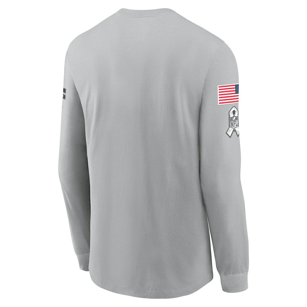 Las Vegas Raiders 2024 Salute To Service Long Sleeve T-Shirt Gray - Nike