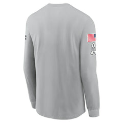 Las Vegas Raiders 2024 Salute To Service Long Sleeve T-Shirt Gray - Nike