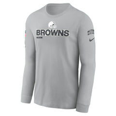 Cleveland Browns 2024 Salute To Service Long Sleeve T-Shirt Gray - Nike