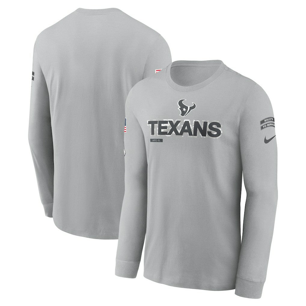 Houston Texans 2024 Salute To Service Long Sleeve T-Shirt Gray - Nike