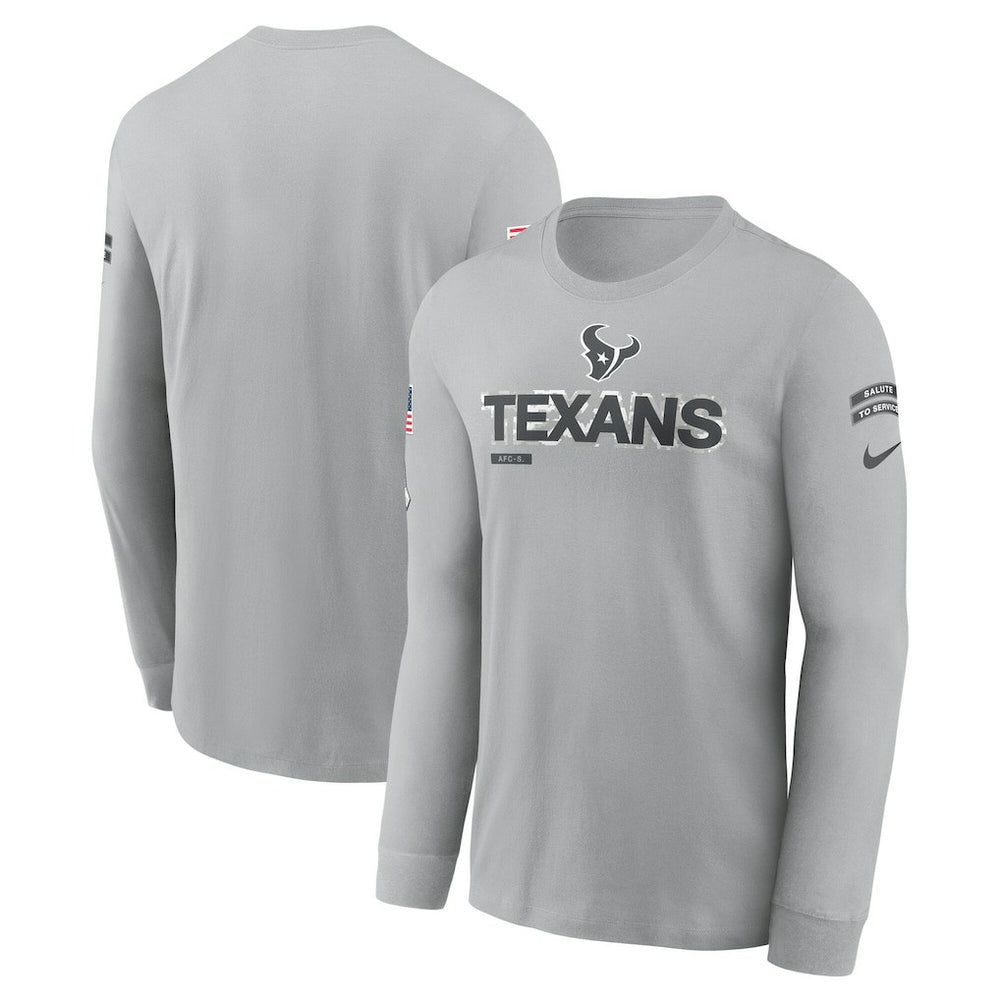 Houston Texans 2024 Salute To Service Long Sleeve T-Shirt Gray - Nike