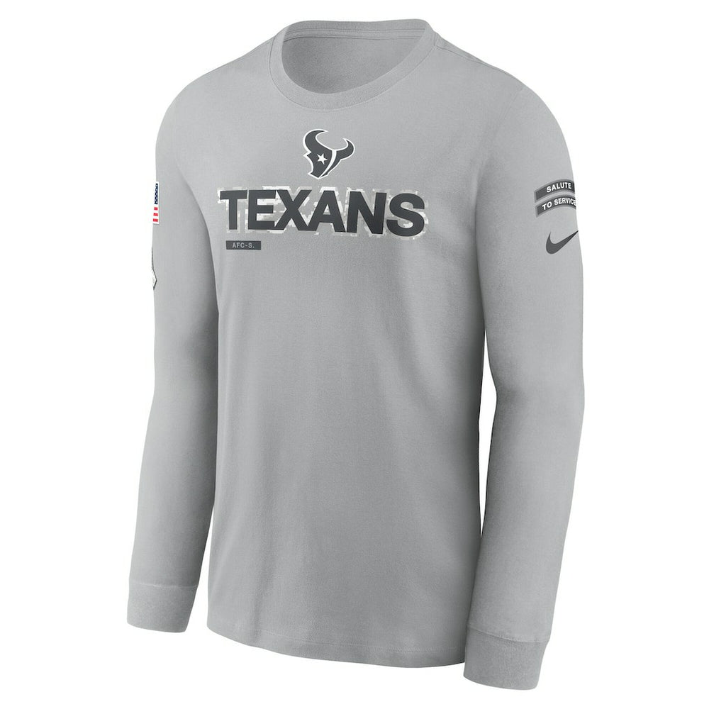 Houston Texans 2024 Salute To Service Long Sleeve T-Shirt Gray - Nike